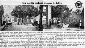 Uit de Graafschapbode 1930: de verkeerssituatie in het dorp Aalten.