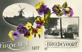 Oplossing zoekplaatje: Groeten uit Bredevoort met afbeelding van de molen en de Misterstraat.