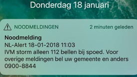 NL-alert door storm en treinverkeer ligt volledig plat